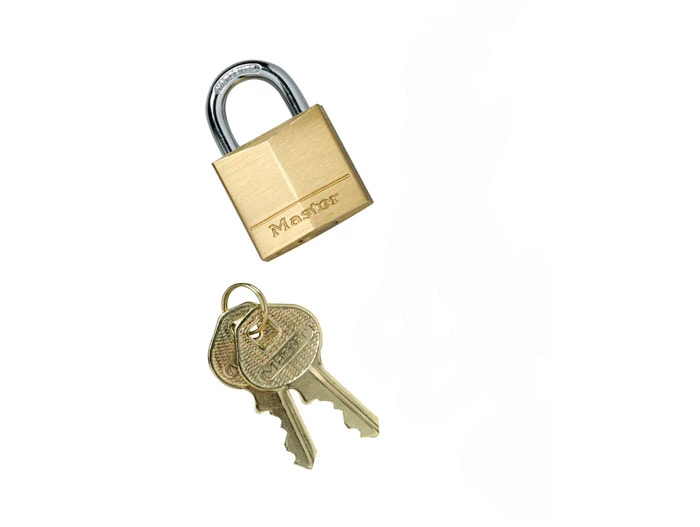 Brass Padlock for Outdoor Ashtray, Master Lock® No. 130, Anchoring Kit for Smoker's Ceasefire® Cigarette Receptacle - 268506
