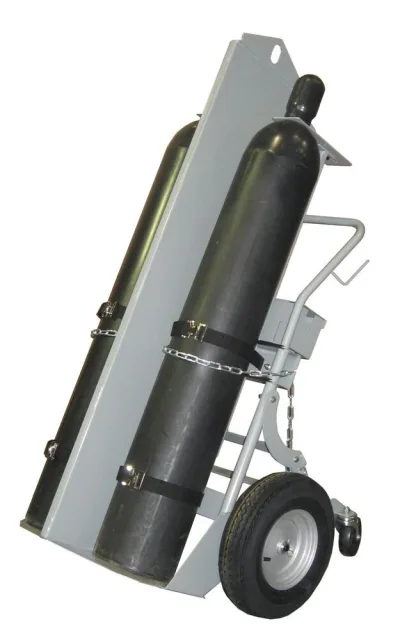 Double Cylinder Hand Truck W/ Firewall & Hoist Ring, 16" Pneumatic Wheels, Rear Casters, Tool Box