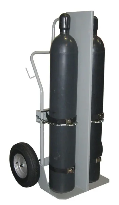 Double Cylinder Hand Truck with Firewall, 16" Pneumatic Wheels
