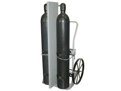 Double Cylinder Hand Truck with Firewall, 20" Steel Wheels
