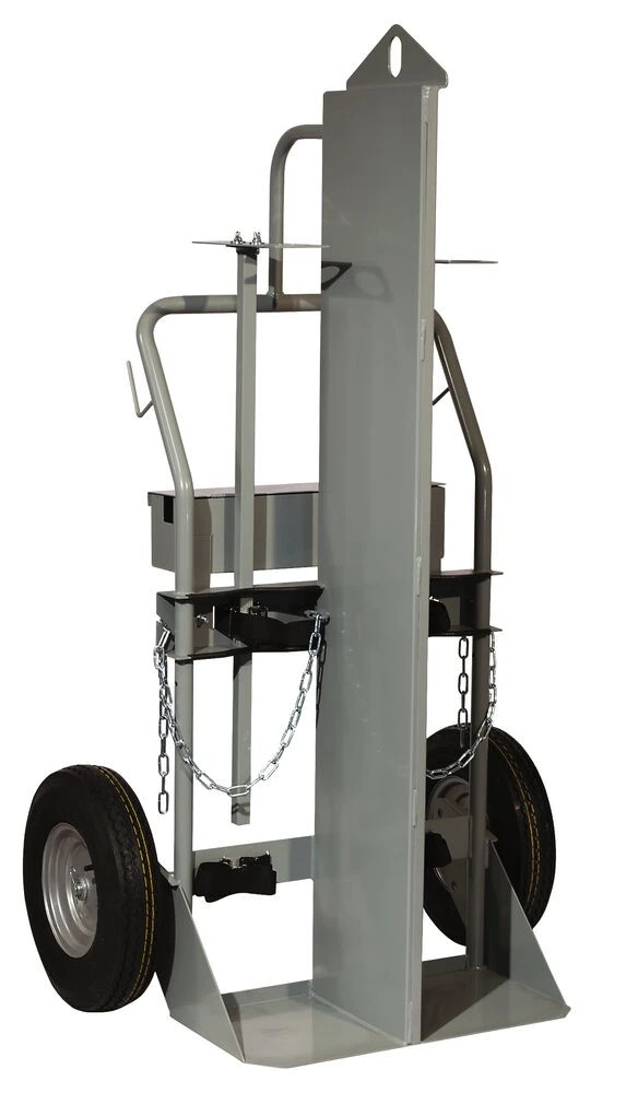 Double Cylinder Hand Truck with Firewall and Hoist Ring, 16" Pneumatic Wheels, Tool Box - 35050