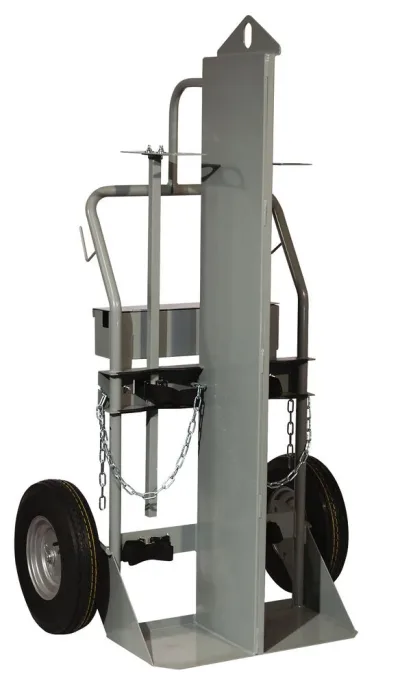 Double Cylinder Hand Truck with Firewall and Hoist Ring, 16" Pneumatic Wheels, Tool Box