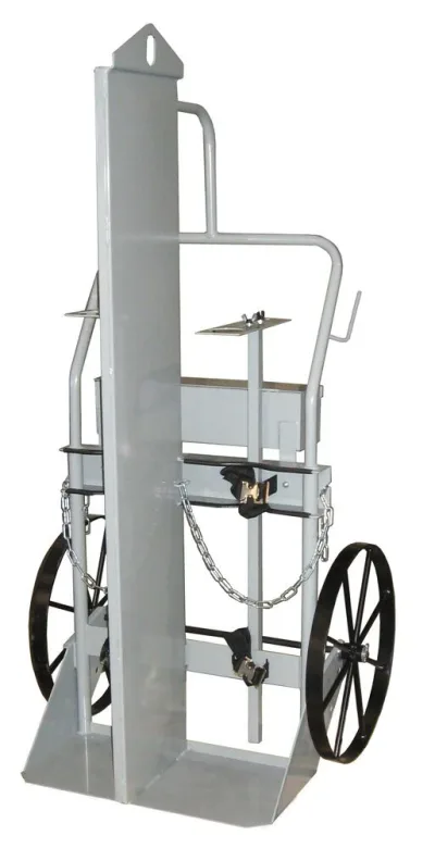 Double Cylinder Hand Truck with Firewall and Hoist Ring, 20" Steel Wheels, Tool Box