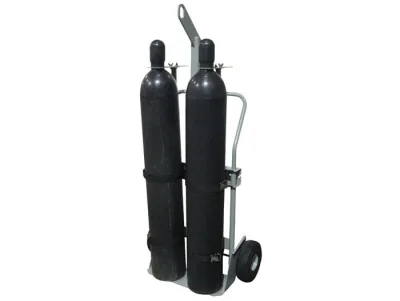 Double Cylinder Hand Truck with Hoist Ring, 10.5" Pneumatic Wheels