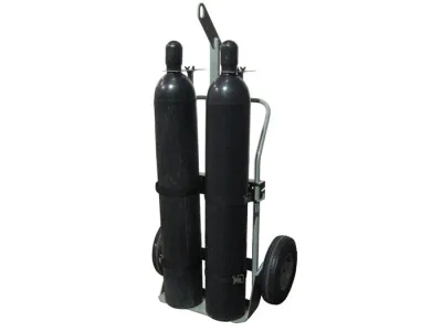 Double Cylinder Hand Truck with Hoist Ring, 16" Pneumatic Wheels