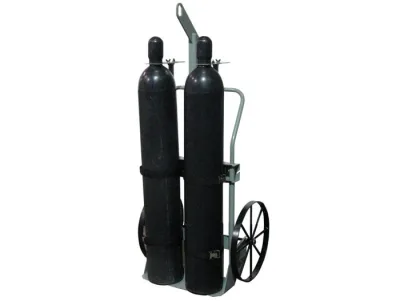 Double Cylinder Hand Truck with Hoist Ring, 20" Steel Wheels