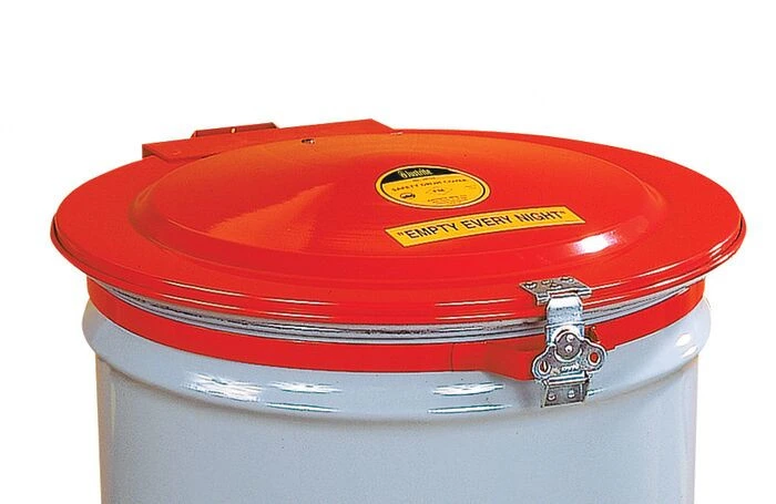 drum Cover with Vent and Gasket for 55 Gallon drum, Manual-Latching, Steel, Red - 26752
