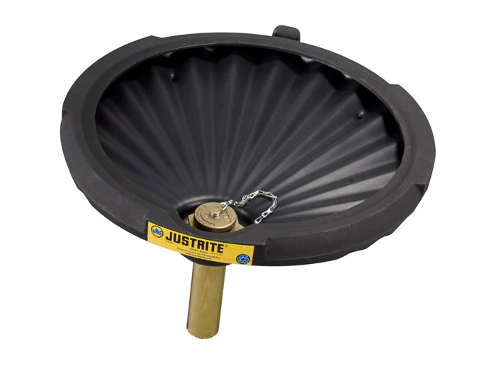 drum Funnel for Flammables with drum Fill Vent and Flame Arrester, EcoPolyBlend™, Black - 28681