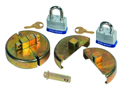 drum Lock Set for Plastic Drums, 2 units fit 2-In bung, 2 lock bars. 2 padlocks - #08511
