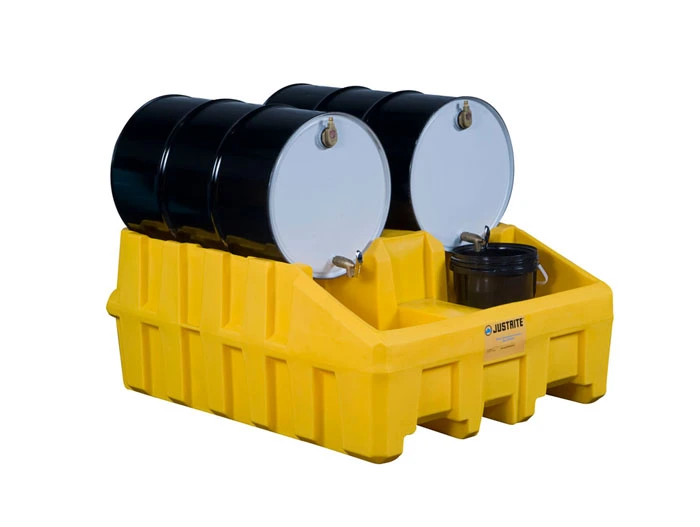 drum Management System Base Module, Dispensing Well, Forklift Channels, Polyethylene, Yellow - 28666