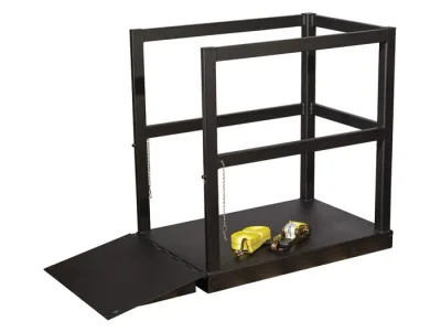 End Loaded Gas Cylinder Pallet, 6 Cylinder Capacity, with Ramp, Steel