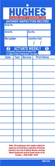 Equipment Inspection Record Cards - SERVICE-CARDS
