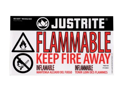 Flammable Warning Label for Safety Cabinets, Small, Haz-Alert™