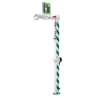 Floor Mount, Closed ABS Bowl, Freeze Protected Hughes Drench Shower, Galvanized Pipe, 240V - H5G-2H