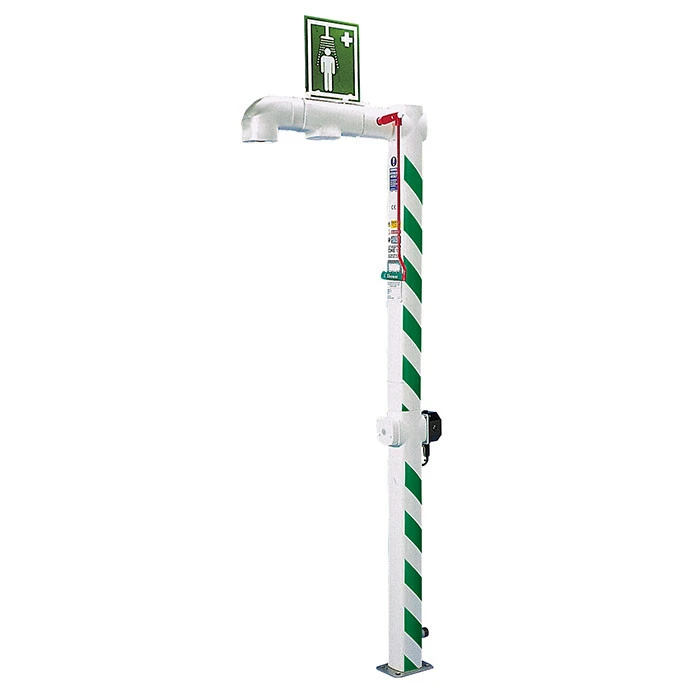 Floor Mount, Closed ABS Bowl, Freeze Protected Hughes Drench Shower, Stainless Steel Pipe, 120V - H5GS-1H