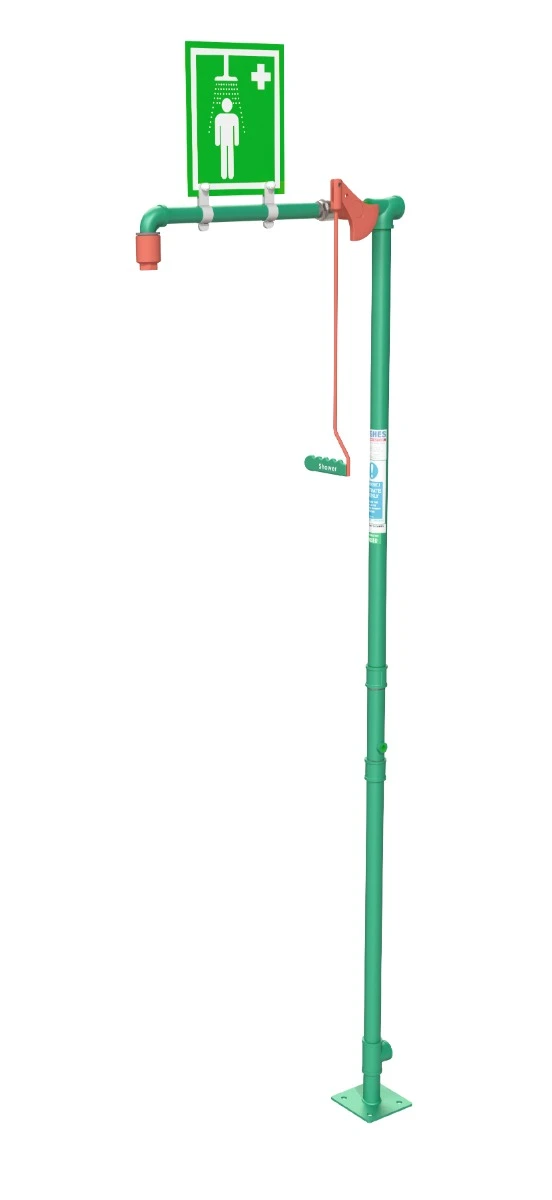 Floor Mount, Hughes Drench Shower, Galvanized Pipe - 18GGLV