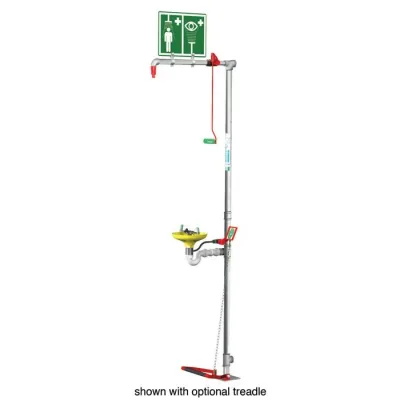Floor Mount, Open ABS Bowl, Hughes Combination Shower, Stainless Steel Pipe, Top Inlet - 18GS75G