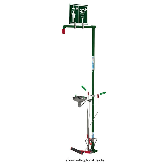 Floor Mount, Open Stainless Steel Bowl, Self-Draining Hughes Combination Shower, Galvanized Pipe - SD18G85G