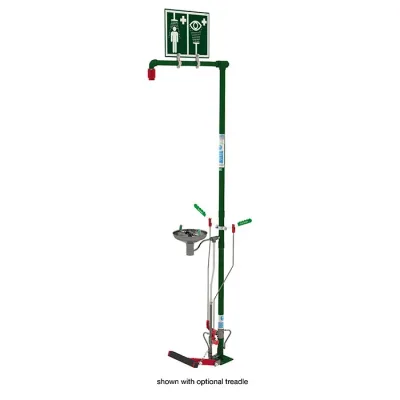 Floor Mount, Open Stainless Steel Bowl, Self-Draining Hughes Combination Shower, Galvanized Pipe - SD18G85G