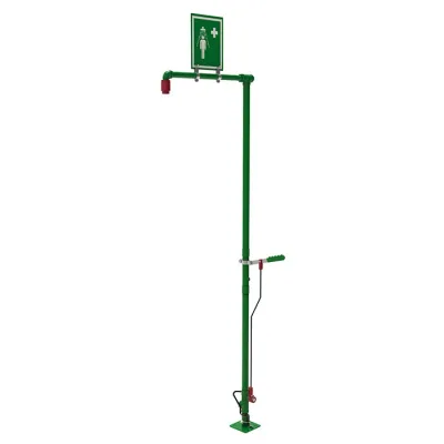 Floor Mount, Self-Draining Hughes Drench Shower, Galvanized Pipe - SD18G