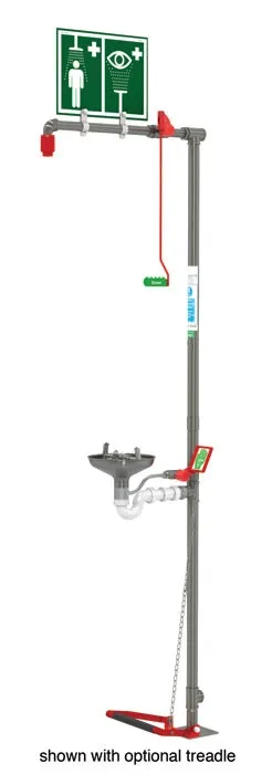 Floor Mount, Stainless Steel Open Bowl, Hughes Combination Shower, Stainless Steel Pipe, Top Inlet - 18GS85G