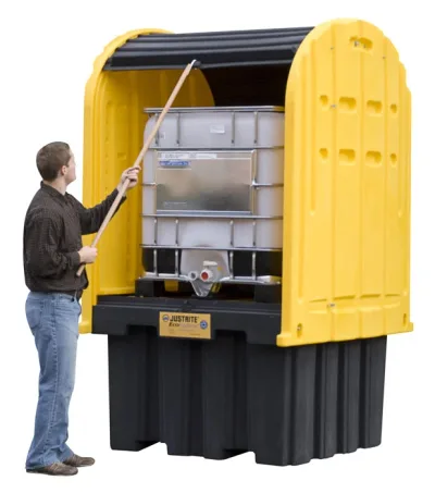 IBC Outdoor Shed with Pallet, Forklift Pockets, Rolltop Doors, EcoPolyBlend™