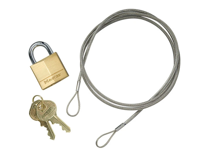 Metal Anchoring Cable Kit with Padlock, for Smokers's Ceasefire® Cigarette Butt Receptacle - 268505