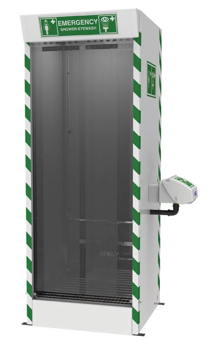 Multi-Nozzle Body Wash with Eye and Face Wash, Hughes Emergency Cubicle Shower - SD31K45G