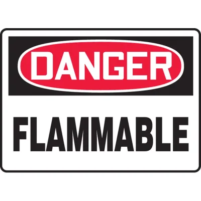 OSHA Danger Safety Sign: Flammable, 10” x 14” - MCHL231VA