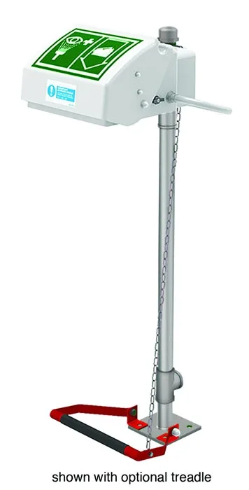 Pedestal Mount, Closed ABS Bowl, Hughes Eye/Face Wash, Galvanized Pipe - 45GP