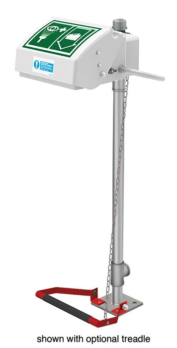 Pedestal Mount, Closed ABS Bowl, Hughes Eye/Face Wash, Stainless Steel Pipe - 45GSP