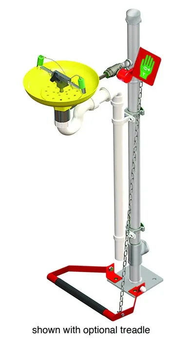 Pedestal Mount, Open ABS Bowl, Hughes Eye/Face Wash, Galvanized Pipe - 75GP