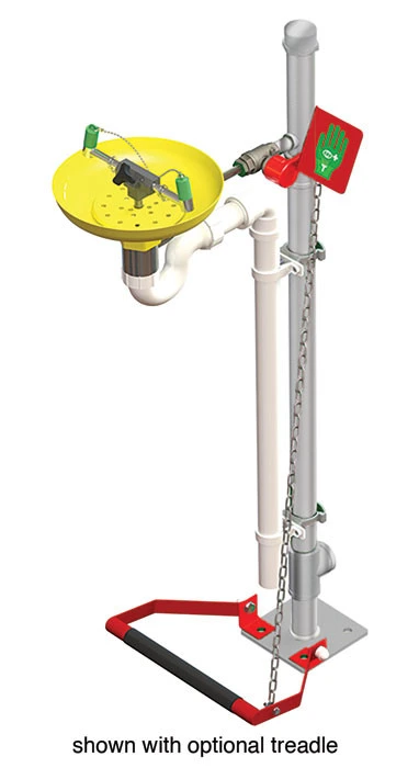 Pedestal Mount, Open ABS Bowl, Hughes Eye/Face Wash, Stainless Steel Pipe - 75GSP