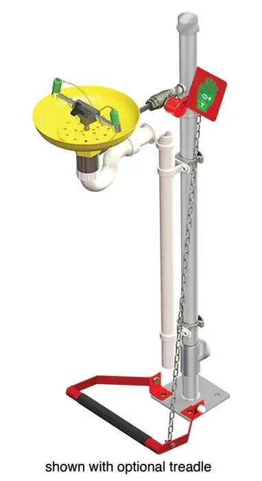 Pedestal Mount, Open ABS Bowl, Hughes Eye/Face Wash, Stainless Steel Pipe - 75GSP