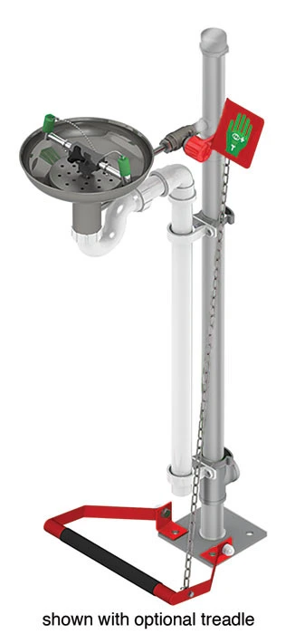 Pedestal Mount, Open Stainless Steel Bowl, Hughes Eye/Face Wash, Stainless Steel Pipe - 85GSP
