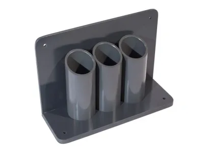 PVC Lecture Bottle (LB) Small Gas Cylinder Stand, 3 Cylinder Capacity, Wall/Bench Mount