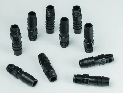 Replacement 1/8"" MNPT Black Fitting with 3/8"" Hose Barb Plug, for VaporTrap™, 10-Pack