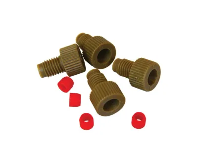 Replacement 1/8" OD Tube Fittings with PCTFE Ferrules for HPLC Stainless Steel Manifold, Set of 4