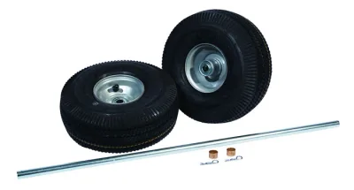 Replacement 10.5" Pneumatic Wheels and Axle Set for Double Cylinder Hand Trucks