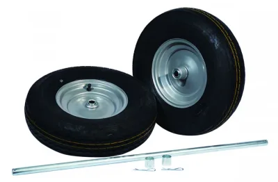 Replacement 16" Pneumatic Wheels and Axle Set for Double Cylinder Hand Trucks
