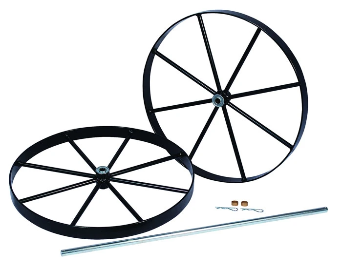 Replacement 20" Steel Wheels and Axle Set for Double Cylinder Hand Trucks - 35394
