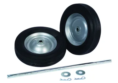 Replacement 8" Semi-Pneumatic Wheels and Axle Set for Gas Cylinder Hand Trucks