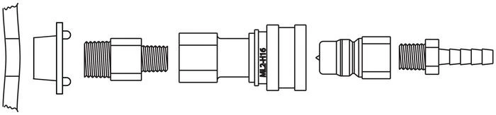 Replacement Stainless Steel Fitting Disconnect Assembly with EPDM for 1/4-IN ID Tube for 12017, Non-Installed - 12004