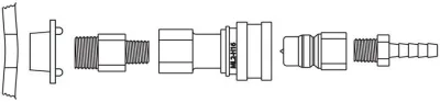 Replacement Stainless Steel Fitting Disconnect Assembly with EPDM for 1/4-IN ID Tube for 12017, Non-Installed