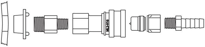 Replacement Stainless Steel Fitting Disconnect Assembly with EPDM for 3/8-IN ID Tube for 12018, Non-Installed - 12005