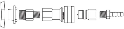 Replacement Stainless Steel Fitting Disconnect Assembly with Viton for 1/4-IN ID Tube for 12015, Non-Installed