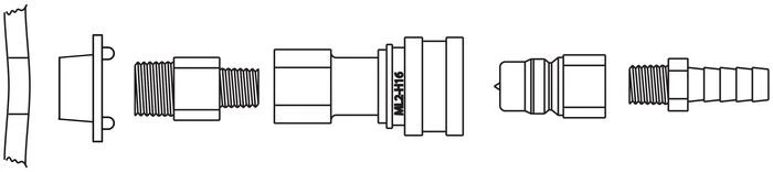 Replacement Stainless Steel Fitting Disconnect Assembly with Viton for 3/8-IN ID Tube for 12016, Non-Installed - 12003