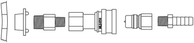 Replacement Stainless Steel Fitting Disconnect Assembly with Viton for 3/8-IN ID Tube for 12016, Non-Installed