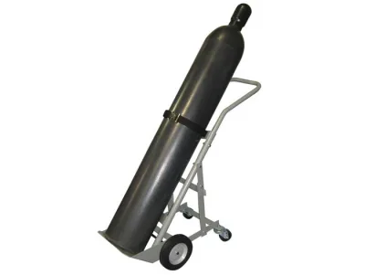 Single Cylinder Hand Truck, 8" Semi-Pneumatic Wheels, Rear Casters