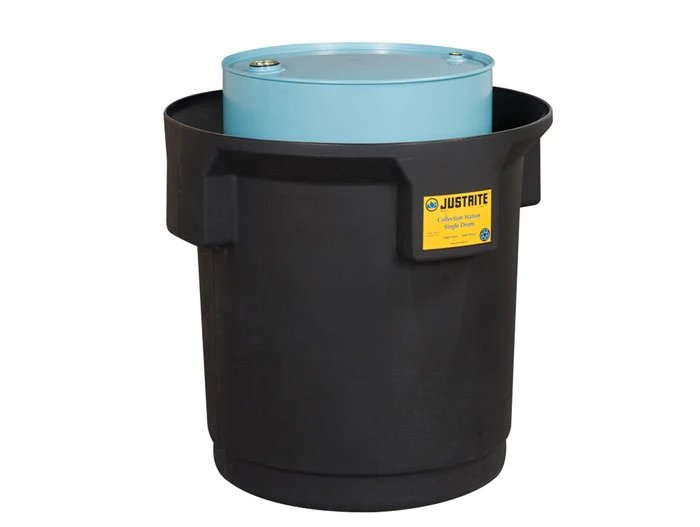 Single drum Collection Center for 55-Gallon drum, EcoPolyBlend™, Black - 28685